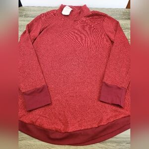Serra Ladies Marled Top Fleece Sweater Women's XL Red Long Sleeve NEW